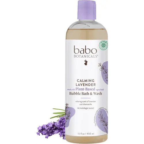 Babo Botanicals Calming Lavender 2-in-1 Bubble Bath & Wash - Relaxing Chamomile & Lavender - EWG Verified- Vegan- For all ages- Scented with Lavender Essential Oil - 1 or 2-Pack