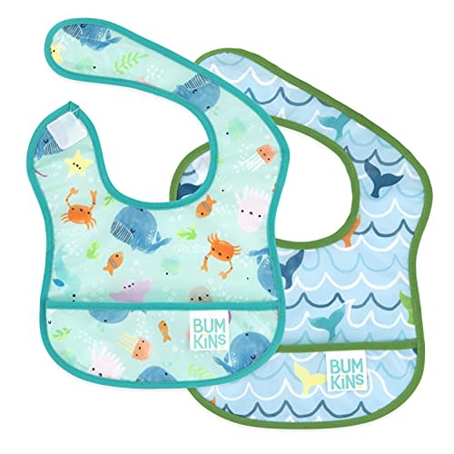 Bumkins Starter Bib, Baby Bib Infant, Waterproof Fabric, Fits Infants and Babies 3-9 Months