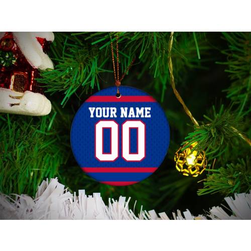 Personalized Buffalo Bills football ceramic Christmas ornament, unique custom gift for buffalo bills fan sports fans, home decor