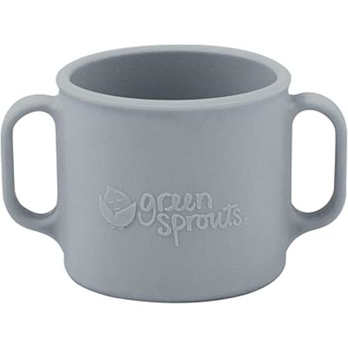 green sprouts Learning Cup | Silicone helps avoid harmful chemicals | Helps toddler develop independent drinking skills, 2 easy-grip handles, Heat-Resistant, Dishwasher Safe