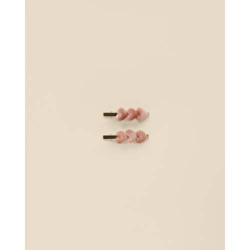 Velvet Heart Clips || Dusty Rose