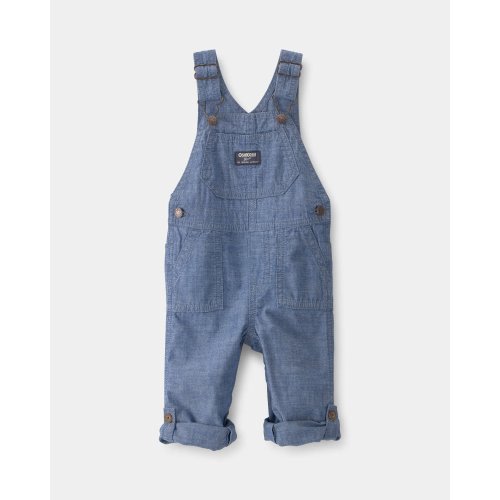 6M Baby Boy Chambray Cuffed Overalls - Medium Wash - OshKosh B'gosh | Carter's