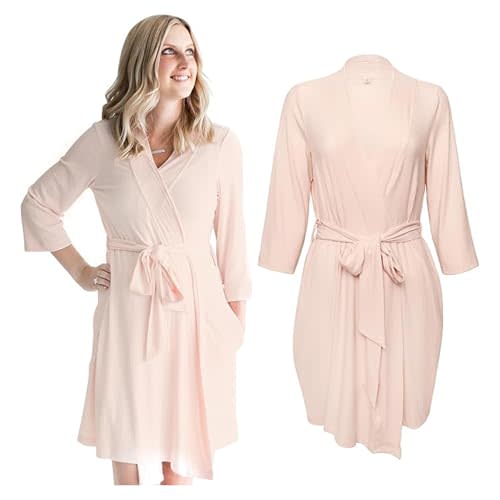 Posh Peanut Maternity Robe for Hospital Delivery - Soft Viscose from Bamboo Postpartum Robe for Women Nursing & Lounging