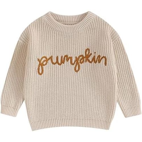 Karwuiio Toddler Baby Girl Boy Knit Sweater Round Neck Long Sleeve Pullover Sweatshirt Fall Winter Clothes
