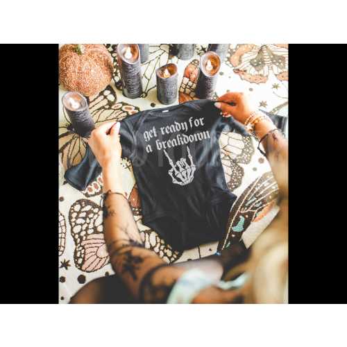 Get Ready For A Breakdown Elder Emo Alternative Baby Bodysuit Gift Millennial Music Metal Metalcore Babyshower Band Tee Black Top Blegh