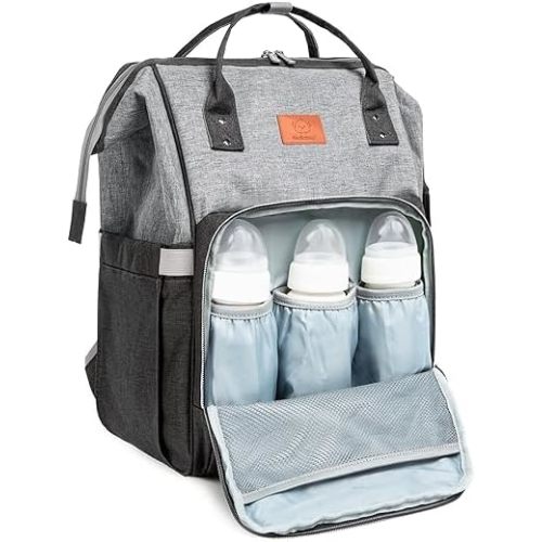 KeaBabies Baby Diaper Bag Backpack Large Baby Bag for Boys Girls Travel Diaper Backpack Graphite
