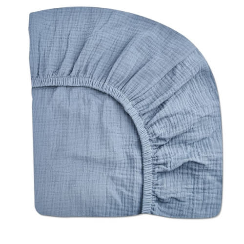 Crib Sheets for Boys Girl, Fitted Baby Toddler Bed Sheets 28" x 52", Neutral Muslin Cotton Crib Mattress Bedding Soft and Breathable Comfort (Costume Blue)