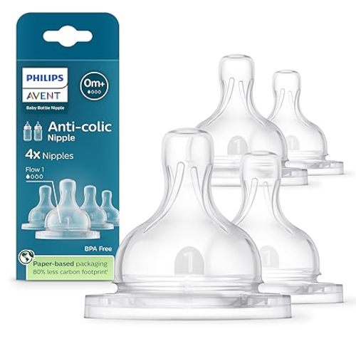 Philips Avent Anti-Colic Nipples - Flow 1, 4-Pack, SCY761/44