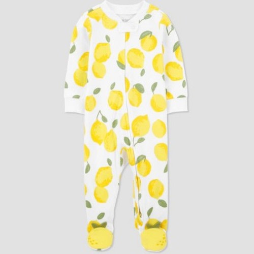 Carter's Just One You® Baby Girls' Lemon Footed Pajama - White/Yellow 3M