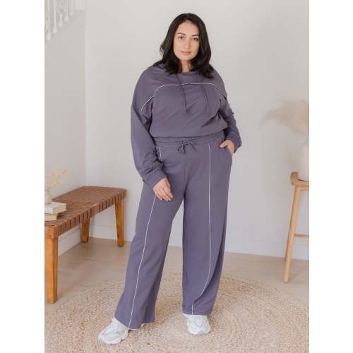 Mila High-Waisted Wide Leg Pant | Granite - Kindred Bravely