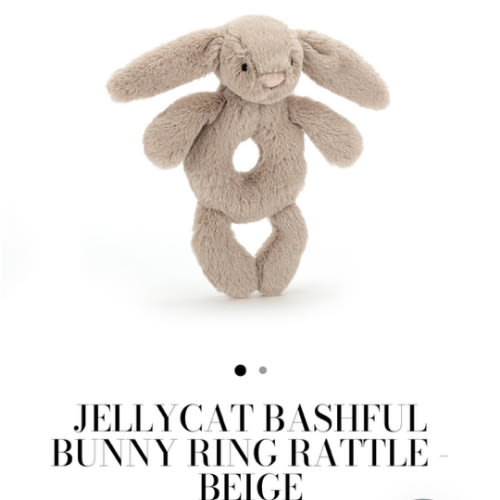 Jellycat Bashful Bunny Ring Rattle - Beige