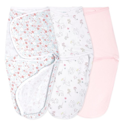 aden + anais fairy tale flowers essentials easy baby swaddle wrap 3 pack