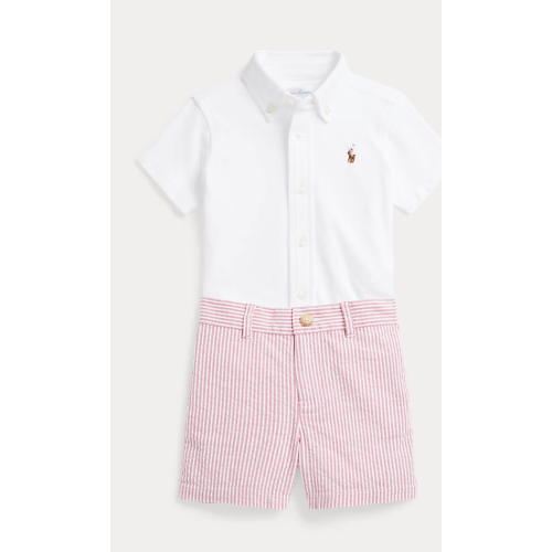 Oxford Mesh Shirt & Seersucker Short Set