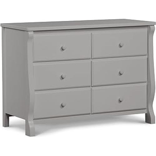 Delta Children Universal 6 Drawer Dresser with Interlocking Drawers - Greenguard Gold Certified, Grey