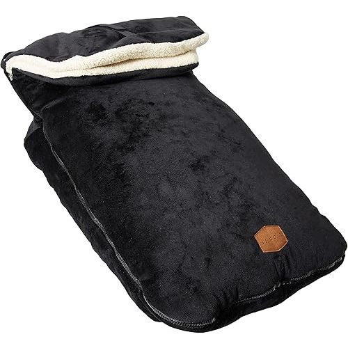 JJ Cole Bundle Me Sherpa-Lined Toddler Car Seat Cover and Bunting Bag - Weather Resistant Stroller Accessory and Winter Baby Essential in Black
