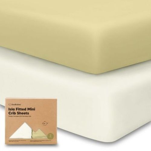 KeaBabies 2-Pack Isla Mini Crib Sheets, Pack and Play Sheets Fitted, Pack N Play Sheets, Fitted Crib Sheet (Rust)