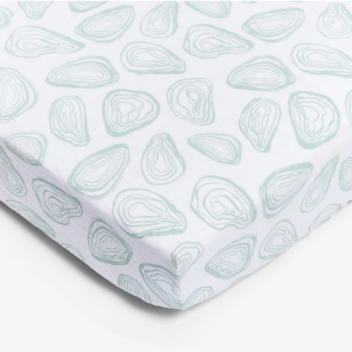 Organic Cotton Crib Sheets by Lewis - Oyster in Agave