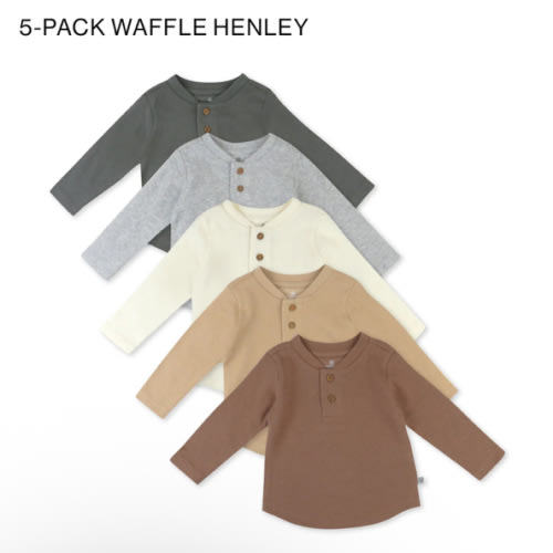 5-Pack Waffle Henley | Honest Baby Clothing