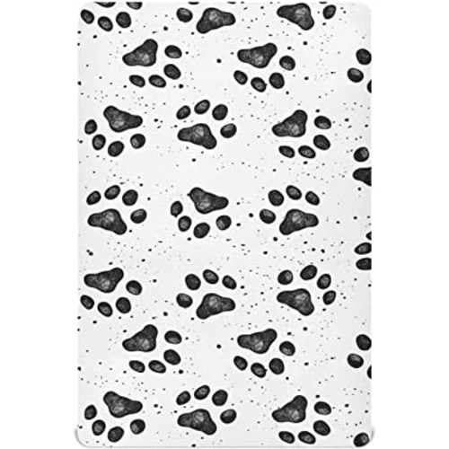 Dog Paw Print Fitted Crib Sheet for Girls and Boys,Soft Breathable Microfiber Baby Sheet for Standard Size Crib Mattress H110418