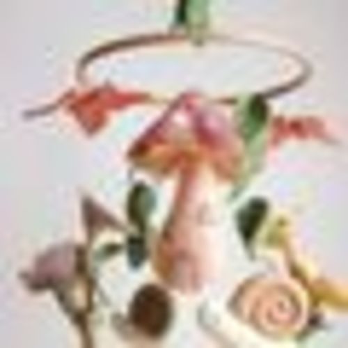 Fairy garden mobile, fairy baby mobile, woodland baby mobile, fairy mushroom house