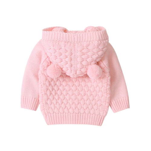 Bagilaanoe Newborn Baby Girl Boy Knit Cardigan Long Sleeve Hooded Sweater Knitwear Coat 3M 6M 12M 18M 24M Infant Fall Casual Tops Outwear