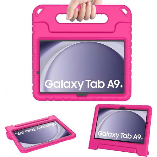 AVAWO Kids Case for Samsung Galaxy Tab A9+/A9 Plus 11 Inch 2023 Case with Built-in Screen Protector, Light Weight Shock Proof Handle Stand Kids Friendly Cover for (SM-X210/X216/X218),Rose