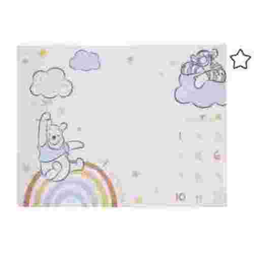 Disney Winnie The Pooh Rainbow Super Soft Milestone Baby Blanket with Felt Marker, Infant Unisex, 40 x 50"