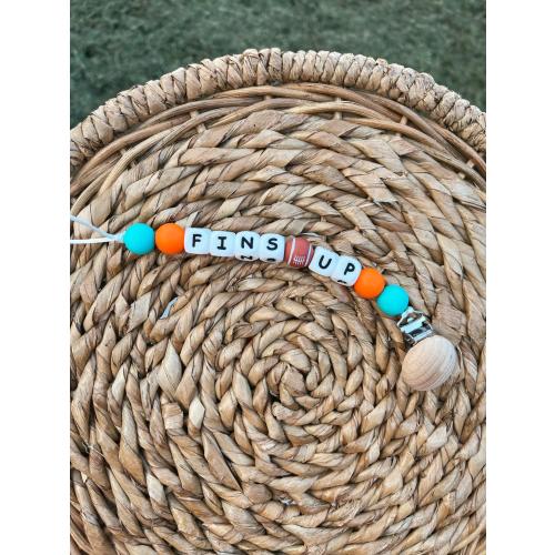 Miami Dolphins Pacifier Clip, Fins Up Miami Dolphins, NFL Pacifier Clip, Football Pacifier Clip, Sports Pacifier, Football Gifts for Babies