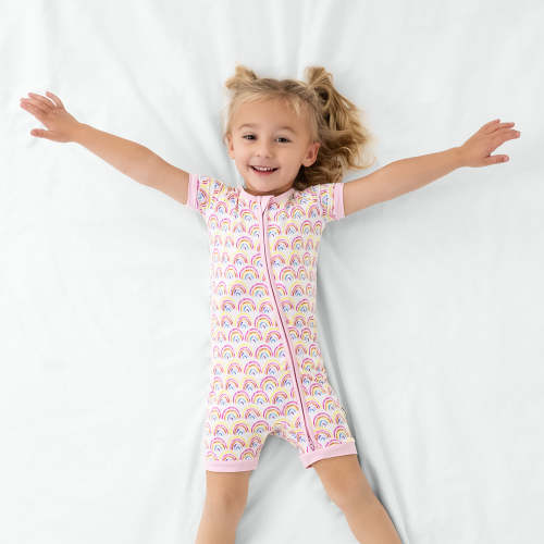 Pastel Rainbows Shorty Zippy - Little Sleepies