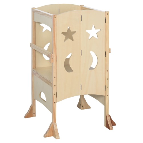 Qaba Kids Step Stool Folding Design, Bed Step Stool - 22" L x 22" W x 36.5" H