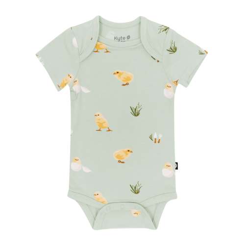Short Sleeve Bodysuit in Aloe Chick | 6-12 mo