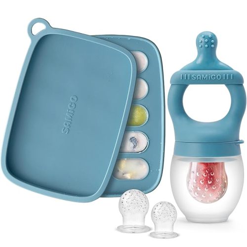 SAMiGO Baby Food Fruit Feeder and Breastmilk Popsicle Mold Set