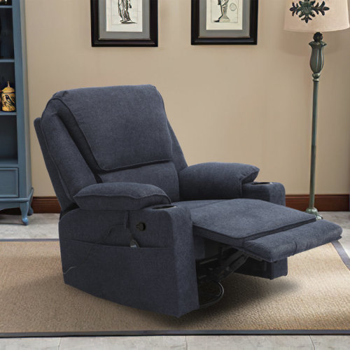 Latitude Run® Swivel Rocker Recliner With Massage And Heated Functions, Single Relining Sofa & Reviews | Wayfair
