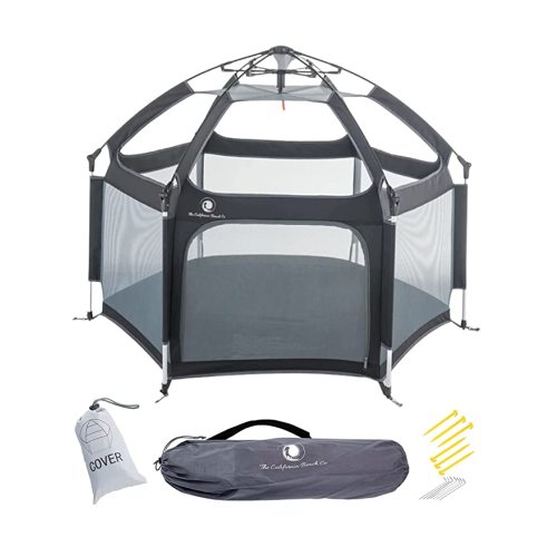 POP 'N GO Premium Indoor and Outdoor Baby Playpen - Portable, Lightweight, Pop Up Pack and Play Toddler Play Yard w/ Canopy and Travel Bag - Black