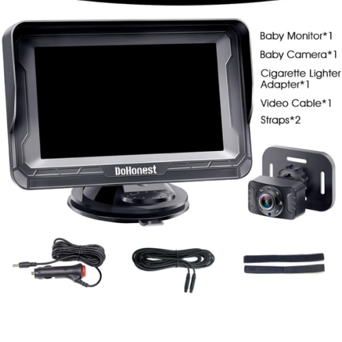 DoHonest Baby Car Camera HD 1080P - Rear-Facing Car Baby Monitor with Night Vision, Adjustable View Angle, Easy Setup, Anti-Glare Display, Safety for Kids & Infants