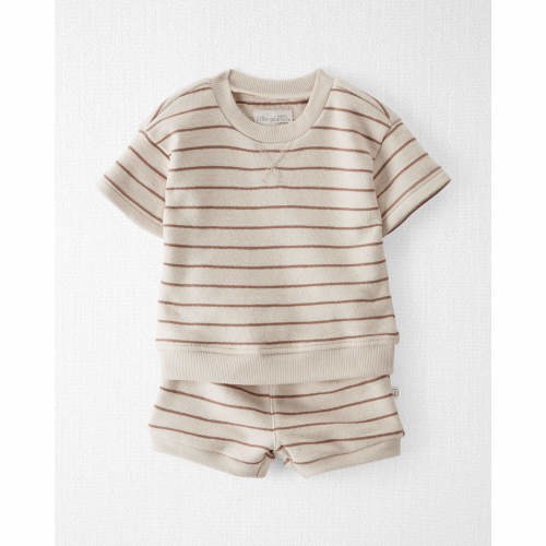 Baby Striped Organic Cotton 2-Piece Set - Nutmeg Stripe (NB)