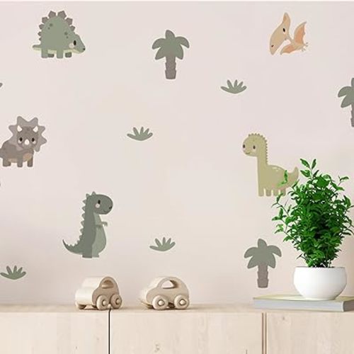 Dinosaurs Decals - Easy-to-Apply & Removable Wall Stickers: Transform Your Room with Durable, Vibrant Peel-and-Stick Art Decor – Kids' Wall Decals: Inspiring Children's Rooms