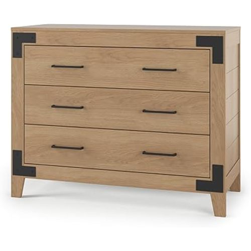 Child Craft Lucas 3 Drawer Dresser for Nursery or Bedroom, Plenty of Storage, Anti-Tip Kit Included to Prevent Tipping, Non-Toxic, Baby Safe Finish (Nutmeg)