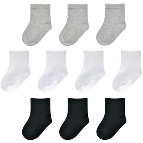 Baby Socks 0-3 months Infant White Crew Socks Baby Girls Newborn Dress Socks Boys Baptism Christening 10 Pack