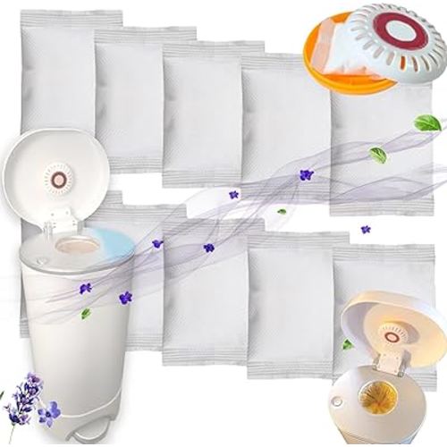 10PCS Lavender Scented Baking Soda Refills for Puck Baking Soda Cartridge, Diaper Pail Deodorizers Odor Absorber Compatible with Munchkin Step and Pail Diaper Pails (for 3.5" Cartridge)