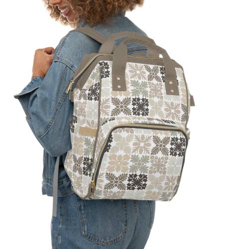 Hawaii Baby Diaper Backpack Bag, Hawaiian Quilt Pattern Design, Local, Keiki, Everyday, Vacation, Travel, Versatile