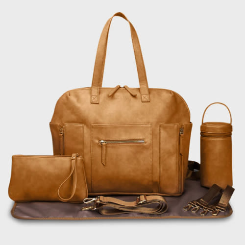 Chelsea Convertible Diaper Bag | Backpack to Tote | Vegan Leather Designer Baby Bag | Hannah and Henry