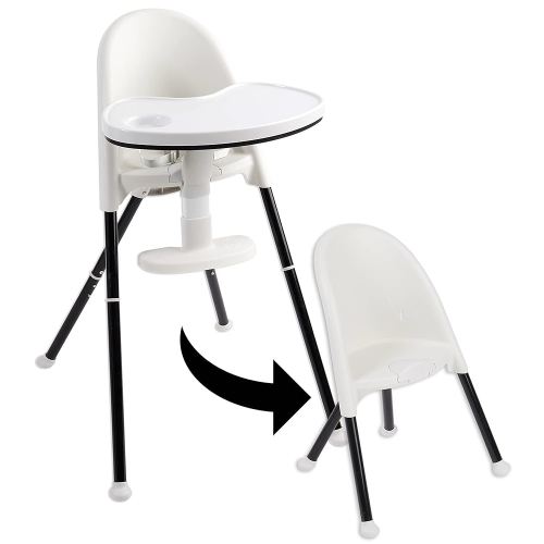 Primo Cozy Tot Deluxe Convertible Folding High Chair & Toddler Chair - Portable Foldable Baby Chair/Toddlers Highchair - Travel Friendly, Removable EZ Clean Tray, Black/White, 22"x21"x33.5"