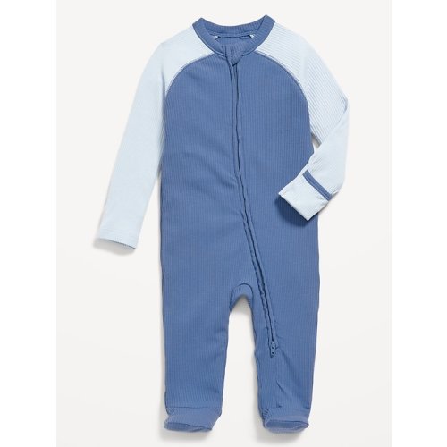 Ribbed 2-Way-Zip Sleep & Play Footed One-Piece for Baby | Old Navy