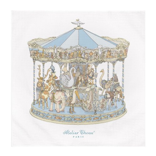 Atelier Choux Paris Baby Organic Cotton Carousel Swaddle Blanket