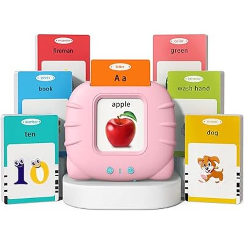 Kidzdo Learning Toys for Toddler 2-4 Years - 254 Sight Words Talking Flash Cards with Music, ABC 123, etc, Pocket Speech Therapy Toys, Educational Teaching Gifts for Ages 2 3 4 5 Years Old Girls