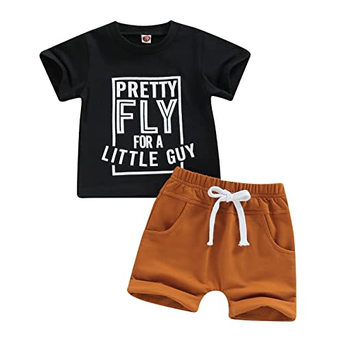Toddler Baby Boy Summer Outfit Short Sleeve Letter Print T Shirt Top and Casual Shorts Set Cute Infant Newborn Clothes