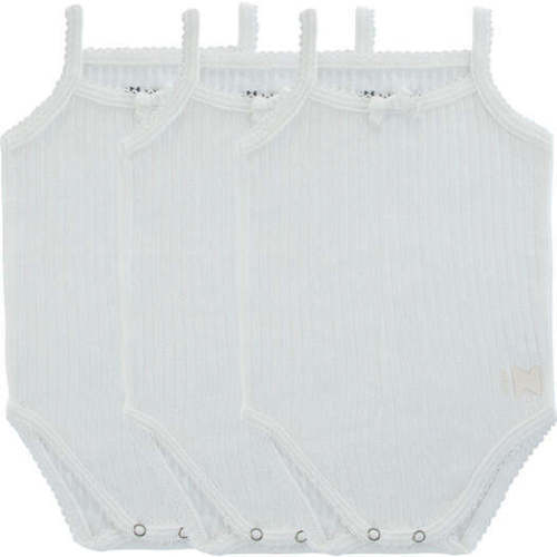 Pointelle Girls Tank Bodysuits, White (3-Pack) - Noggi | Maisonette