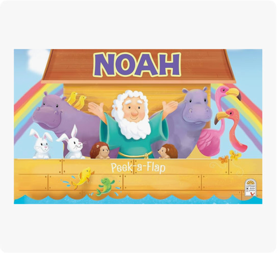 Peek-a-Flap Noah - Children's Lift-a-Flap Board Book Gift for Easter, Christmas, Communion, Baptism (Little Sunbeams)