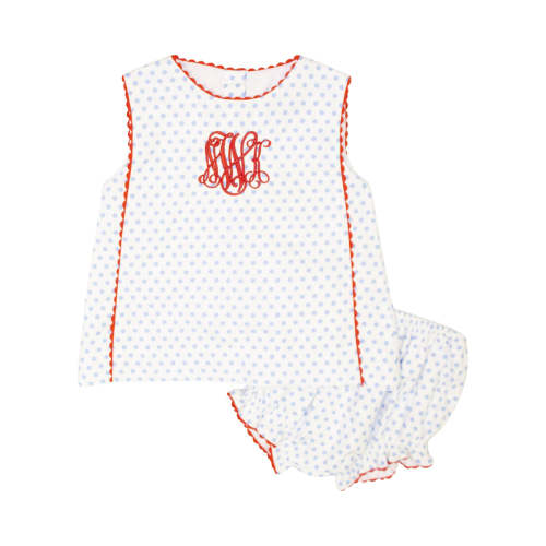 Blue And Red Dot Diaper Set